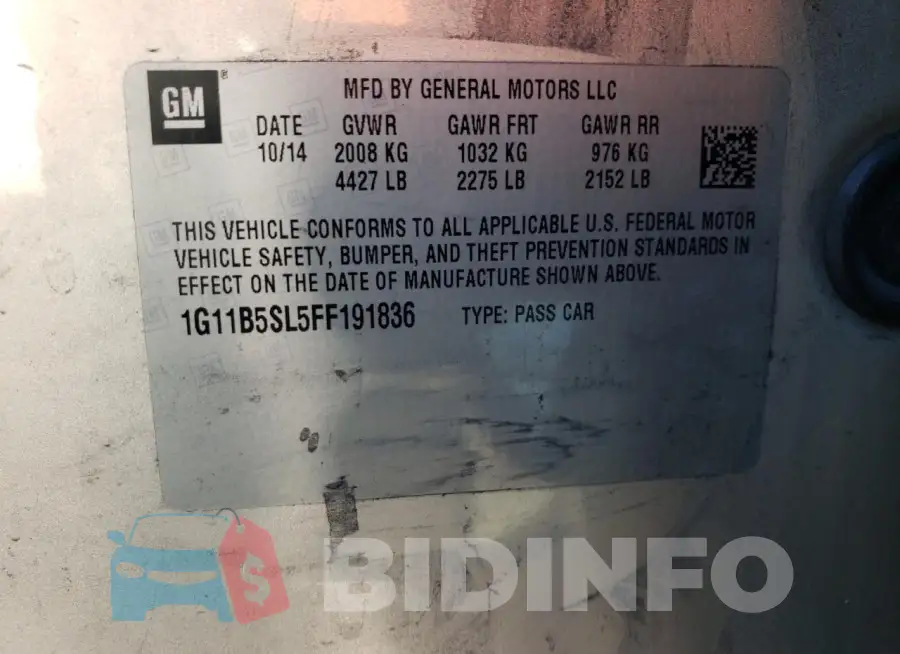 1G11B5SL5FF191836 Photo# 12