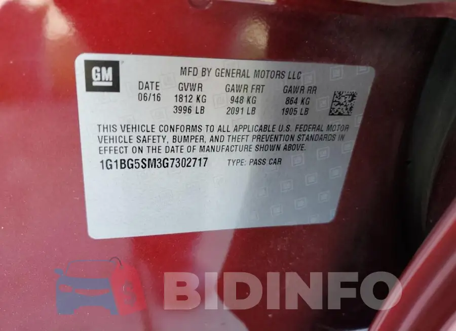 1G1BG5SM3G7302717 Photo# 12