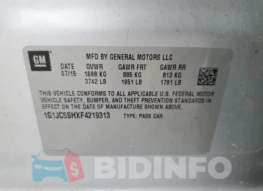 1G1JC5SHXF4219313 Photo# 12