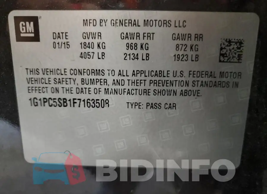 1G1PC5SB1F7163508 Photo# 12