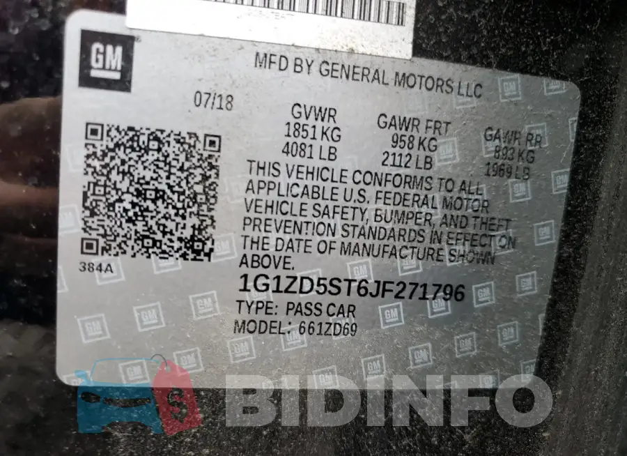 1G1ZD5ST6JF271796 Photo# 12