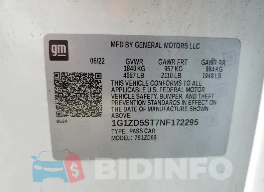 1G1ZD5ST7NF172295 Photo# 12