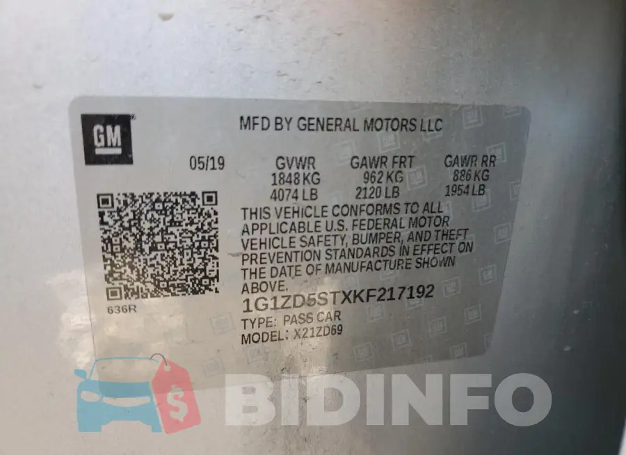 1G1ZD5STXKF217192 Photo# 12