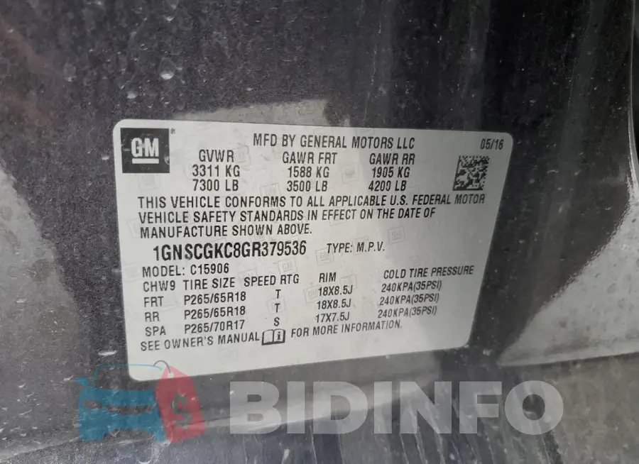 1GNSCGKC8GR379536 Photo# 12