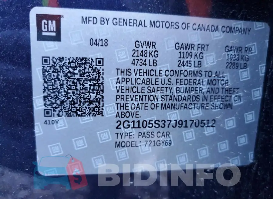 2G1105S37J9170512 Photo# 13