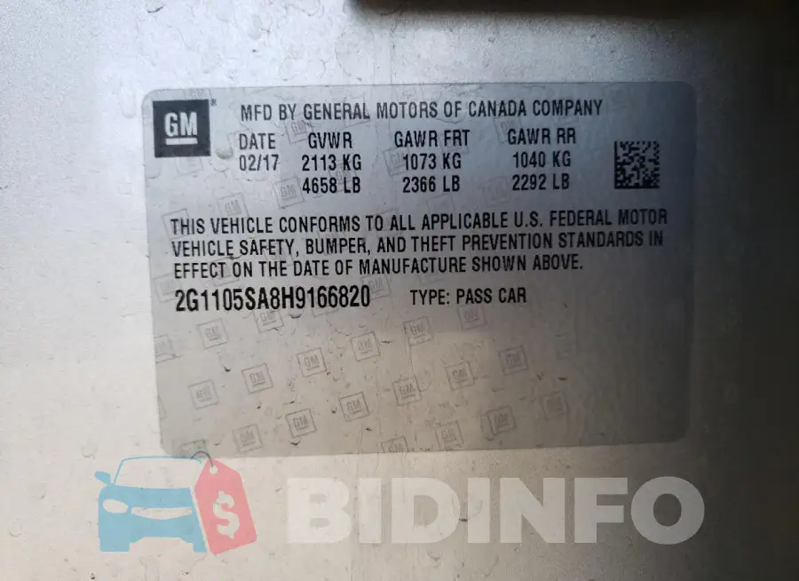 2G1105SA8H9166820 Photo# 12