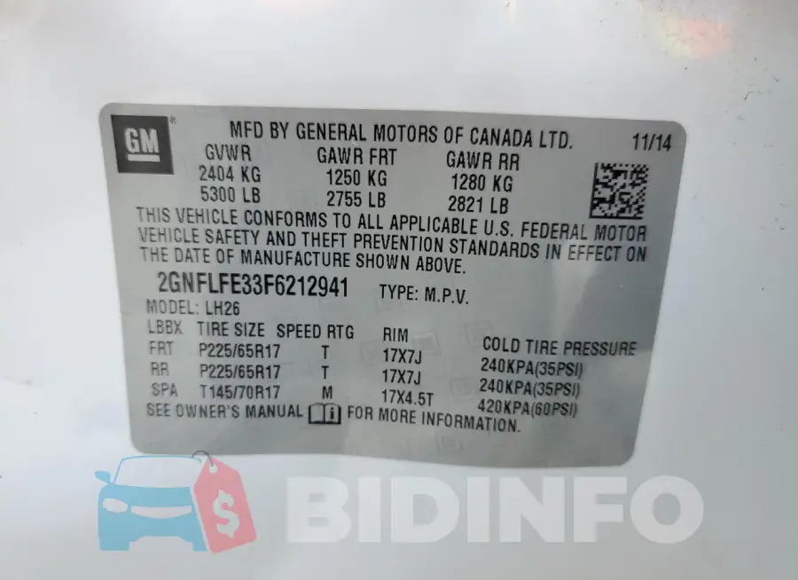 2GNFLFE33F6212941 Photo# 12