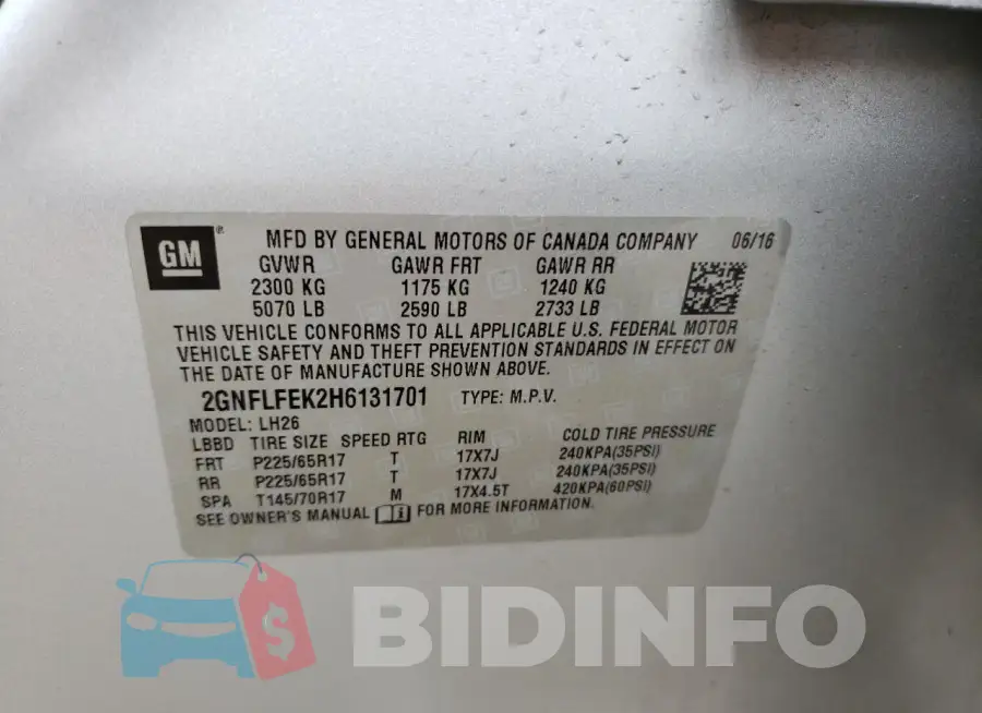 2GNFLFEK2H6131701 Photo# 13