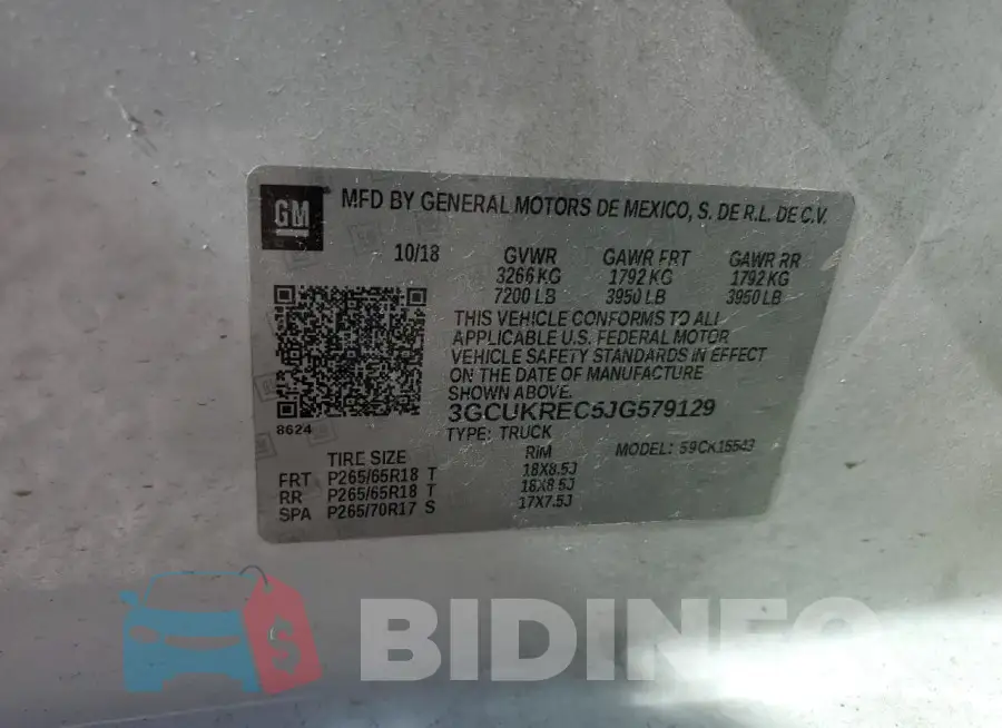 3GCUKREC5JG579129 Photo# 12
