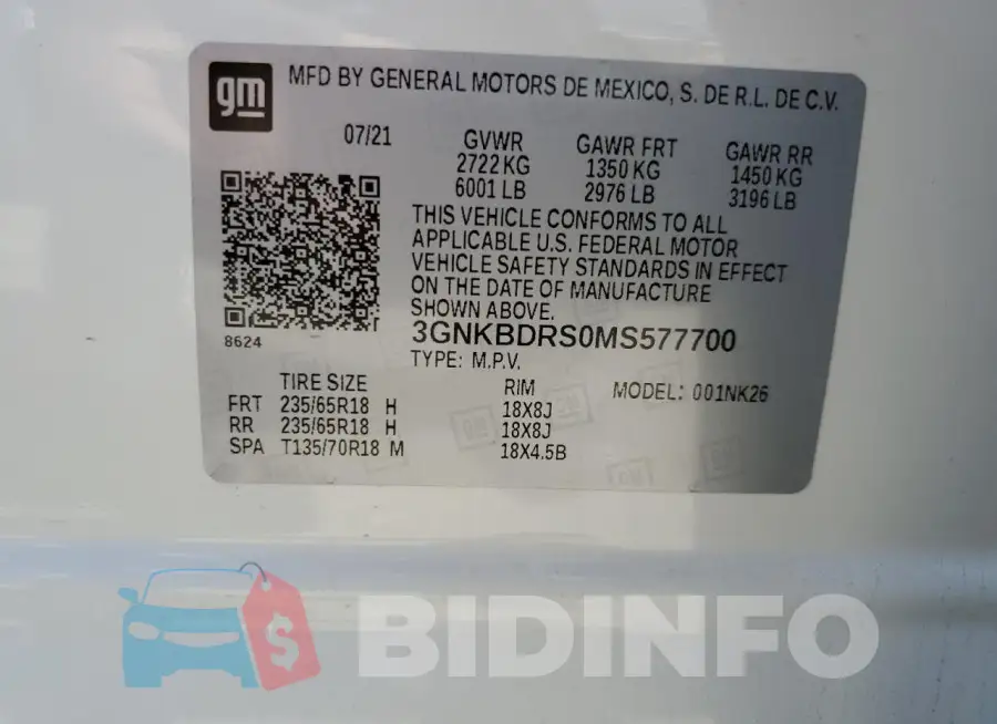 3GNKBDRS0MS577700 Photo# 13