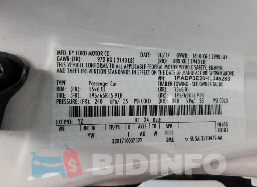 1FADP3E20HL346283 Photo# 12