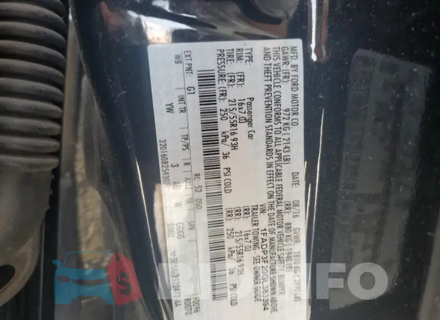 1FADP3F20GL383394 Photo# 12