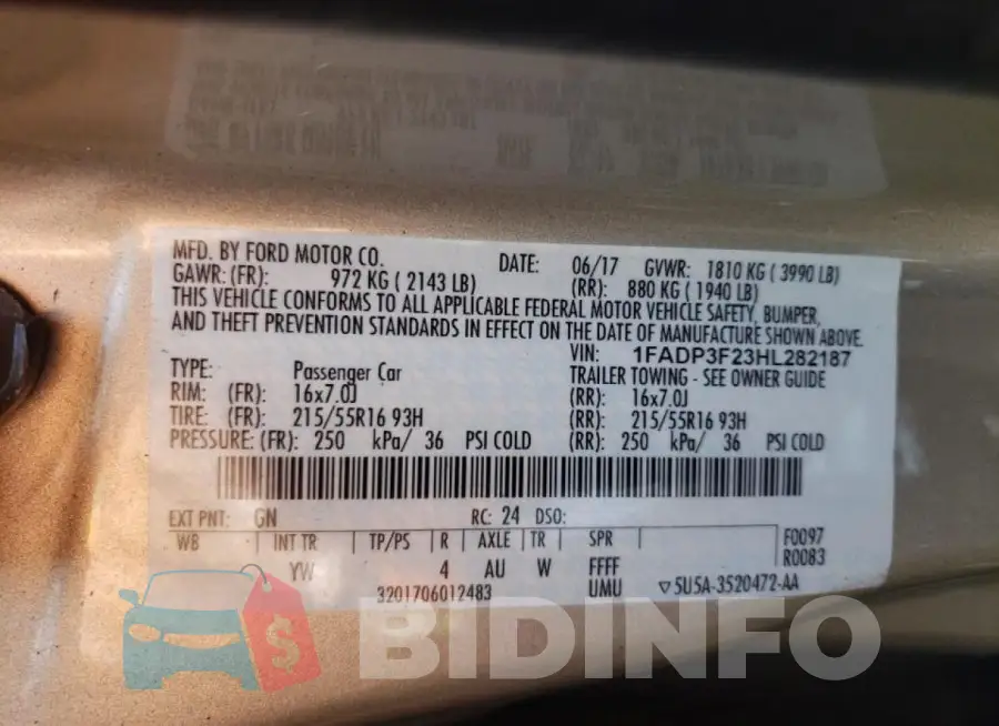 1FADP3F23HL282187 Photo# 12