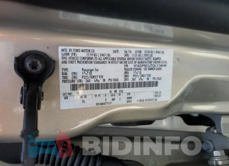 1FADP5CU7GL114049 Photo# 11