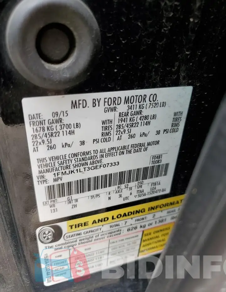 1FMJK1LT3GEF07333 Photo# 13