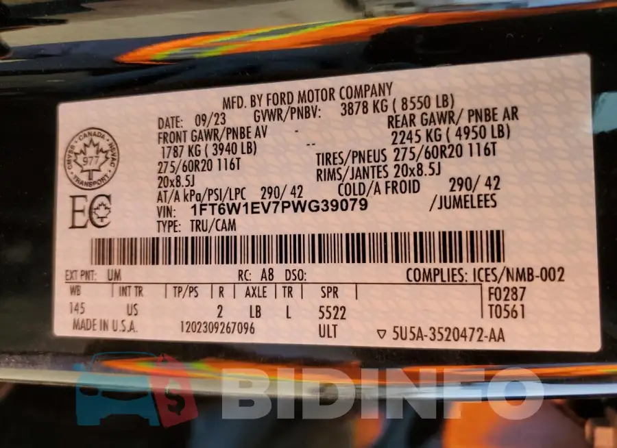 1FT6W1EV7PWG39079 Photo# 12