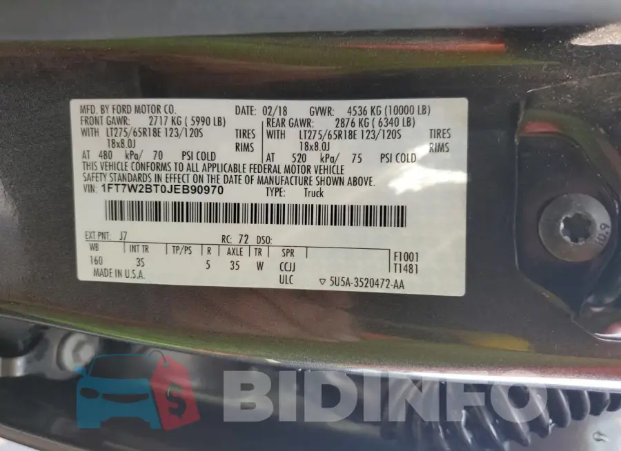 1FT7W2BT0JEB90970 Photo# 13
