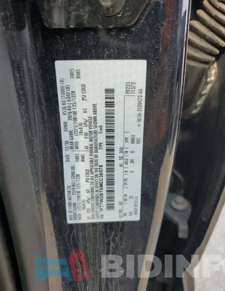 1FT7W2BT6MEC36578 Photo# 12