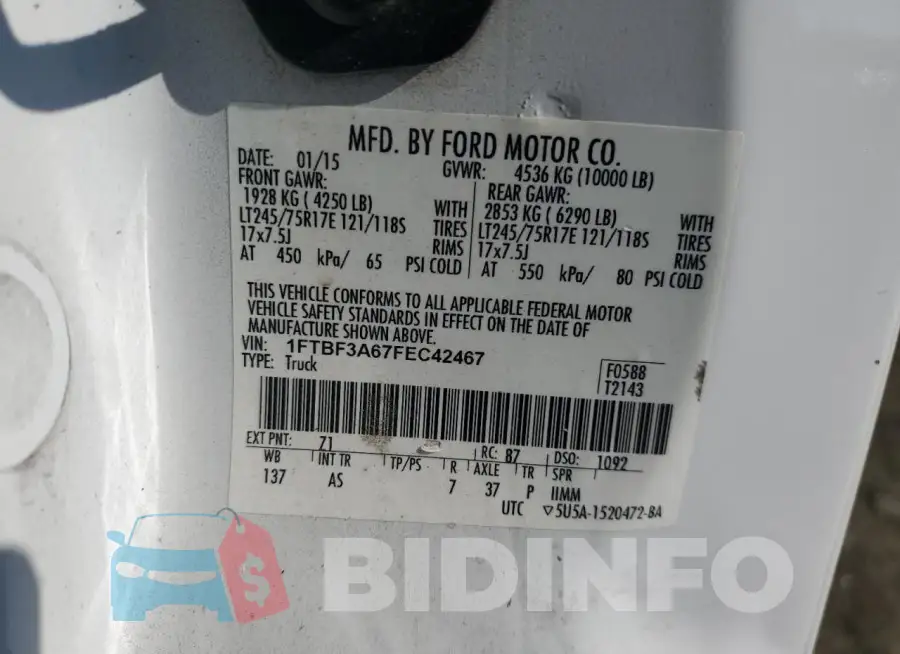 1FTBF3A67FEC42467 Photo# 12