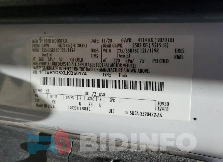 1FTBR1C8XLKB60174 Photo# 14