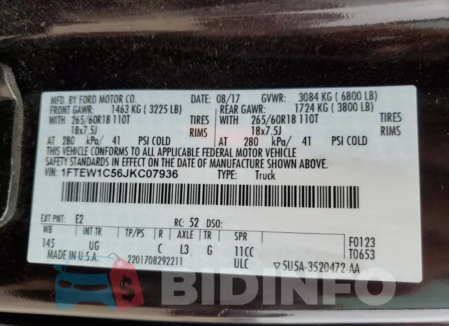 1FTEW1C56JKC07936 Photo# 12