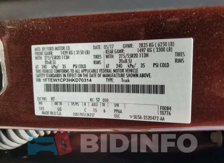 1FTEW1CP3HKD70314 Photo# 12