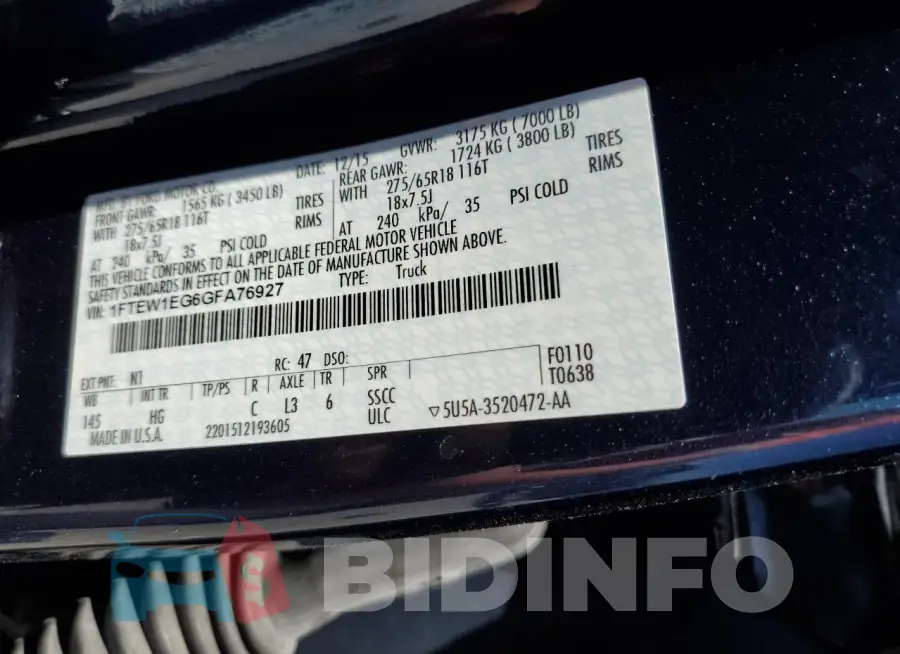1FTEW1EG6GFA76927 Photo# 12