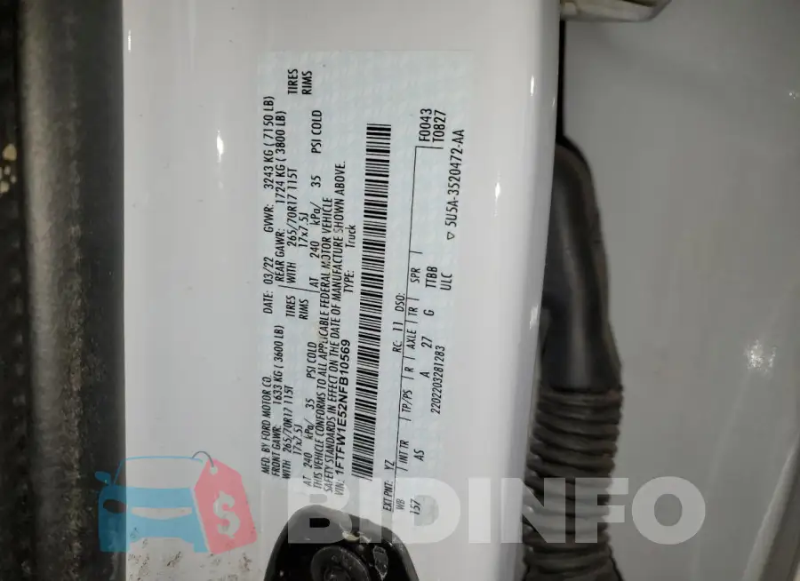 1FTFW1E52NFB10569 Photo# 13