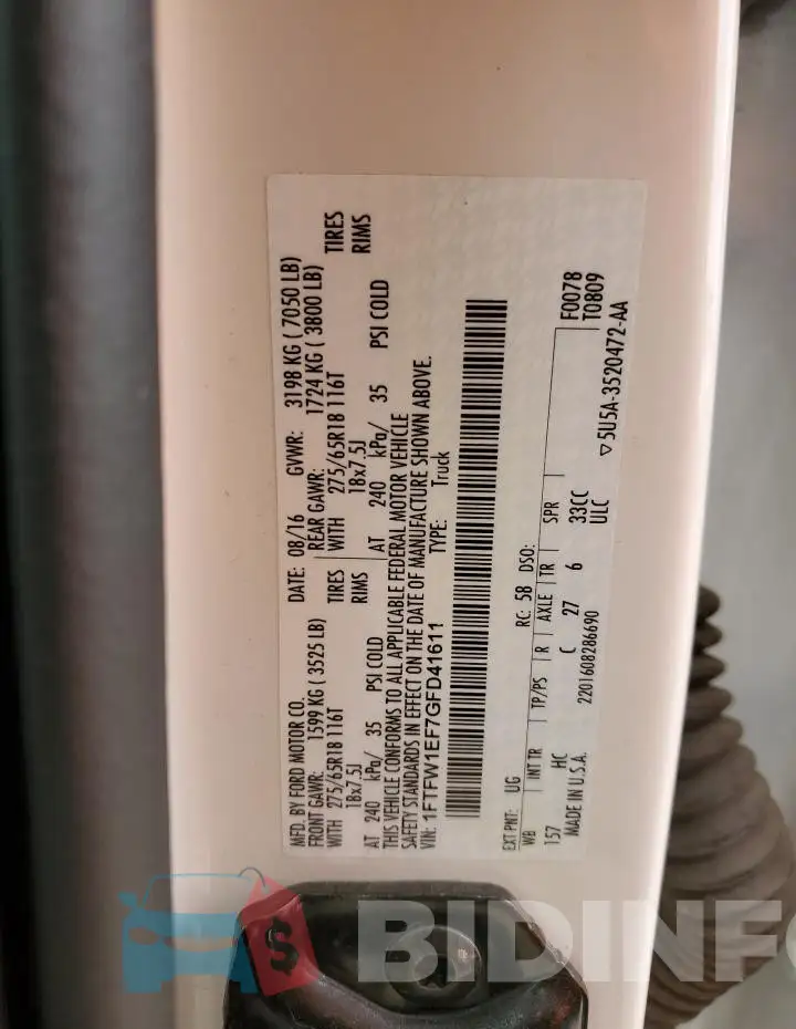 1FTFW1EF7GFD41611 Photo# 12