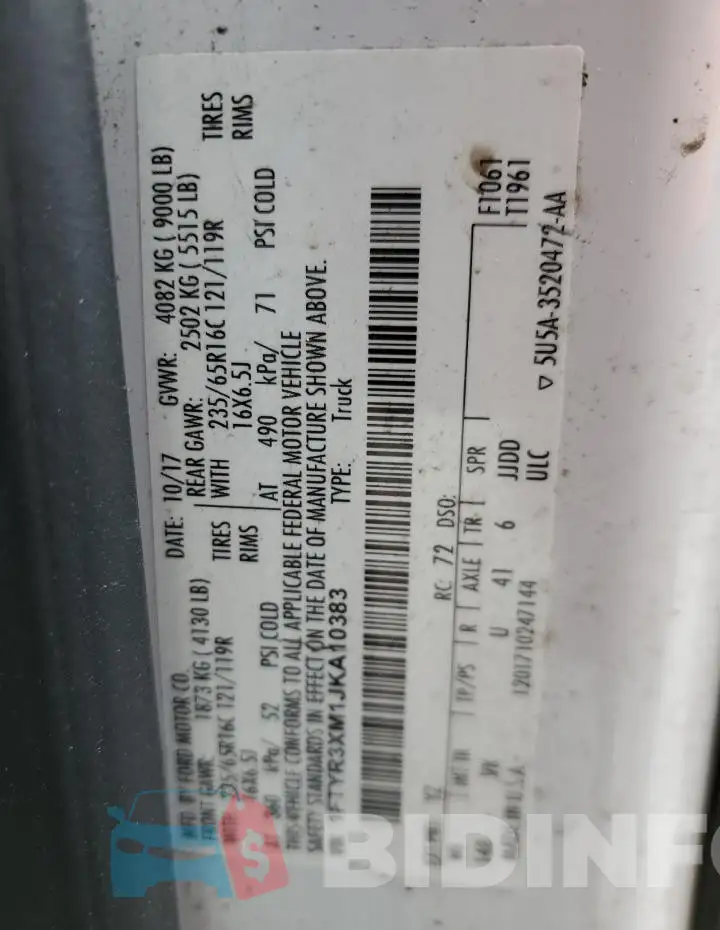 1FTYR3XM1JKA10383 Photo# 12