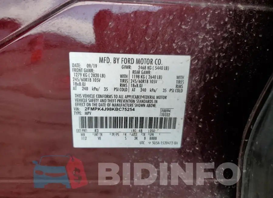 2FMPK4J98KBC75254 Photo# 14