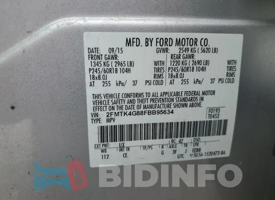 2FMTK4G88FBB95634 Photo# 14