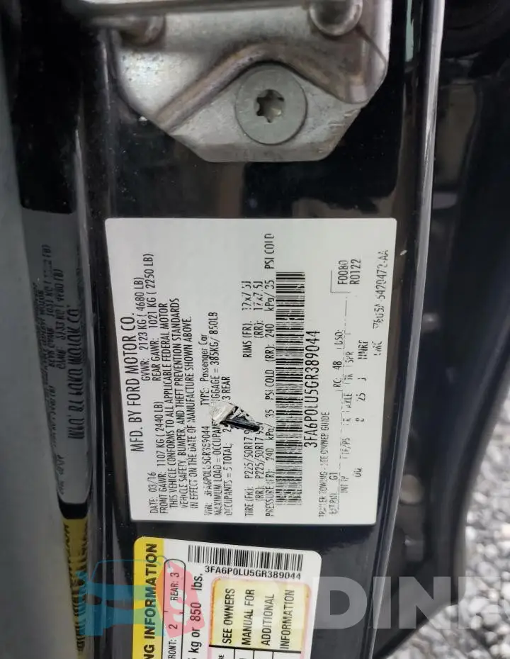 3FA6P0LU5GR389044 Photo# 12
