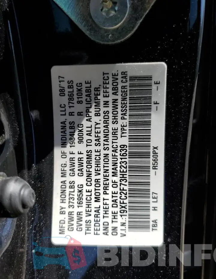 19XFC2F73HE231639 Photo# 12