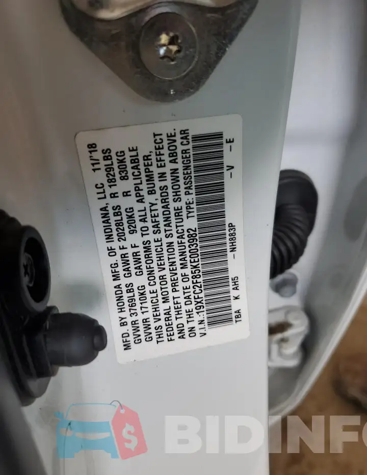 19XFC2F85KE003982 Photo# 13