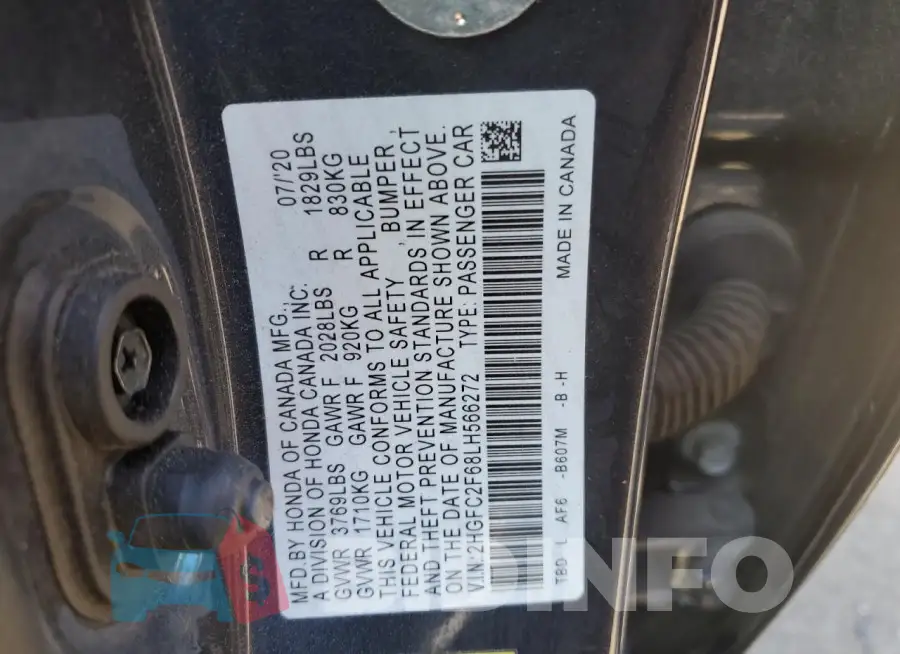 2HGFC2F68LH566272 Photo# 13