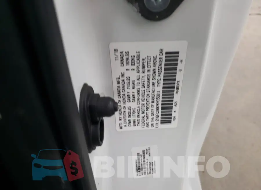 2HGFC3B92KH350812 Photo# 12