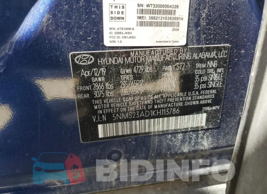 5NMS23AD1KH113786 Photo# 13