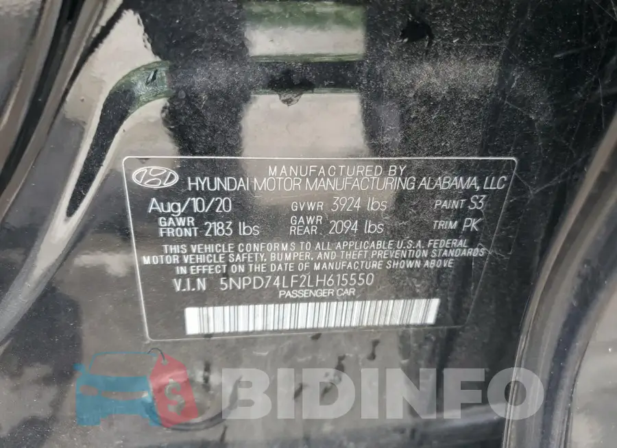 5NPD74LF2LH615550 Photo# 13
