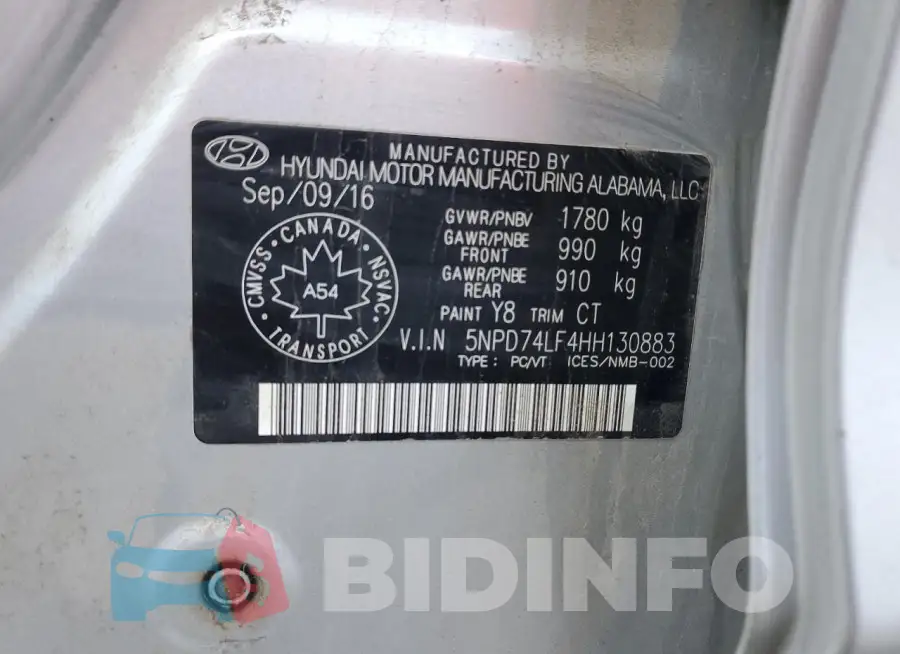 5NPD74LF4HH130883 Photo# 13