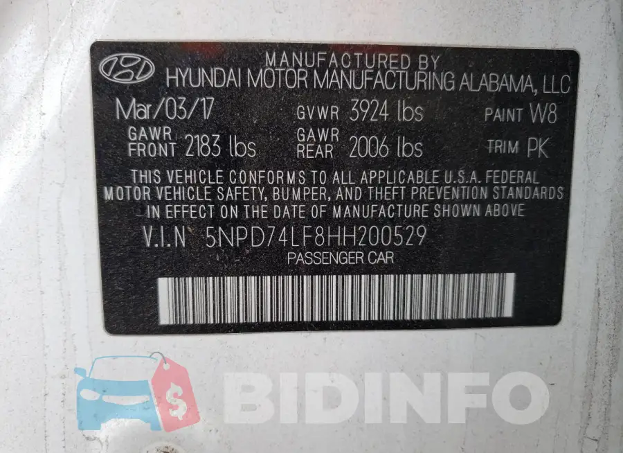 5NPD74LF8HH200529 Photo# 12