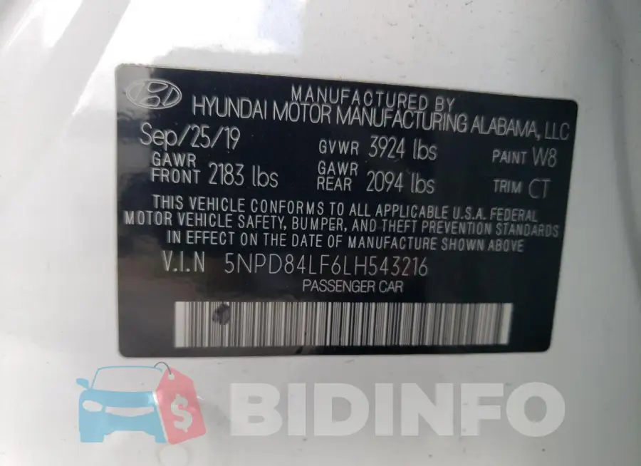 5NPD84LF6LH543216 Photo# 12