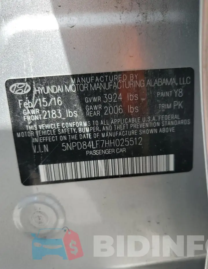 5NPD84LF7HH025512 Photo# 13
