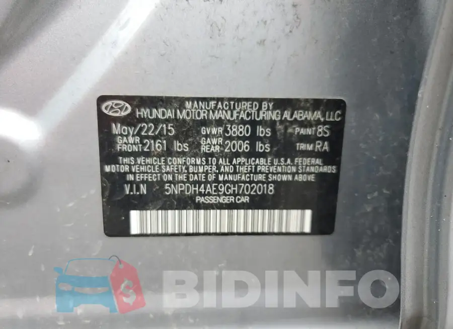5NPDH4AE9GH702018 Photo# 12