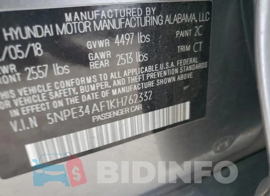5NPE34AF1KH762332 Photo# 12