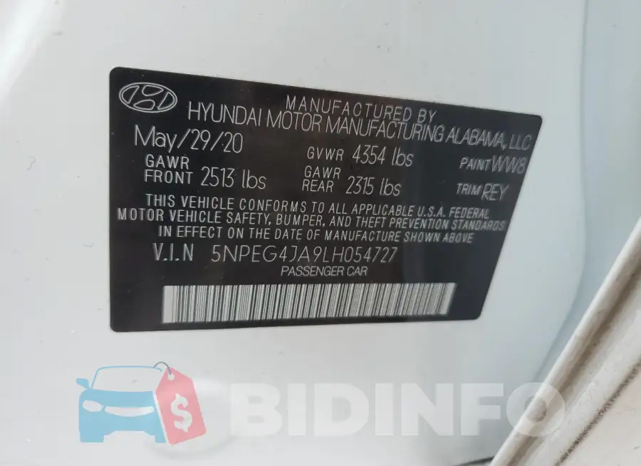 5NPEG4JA9LH054727 Photo# 12