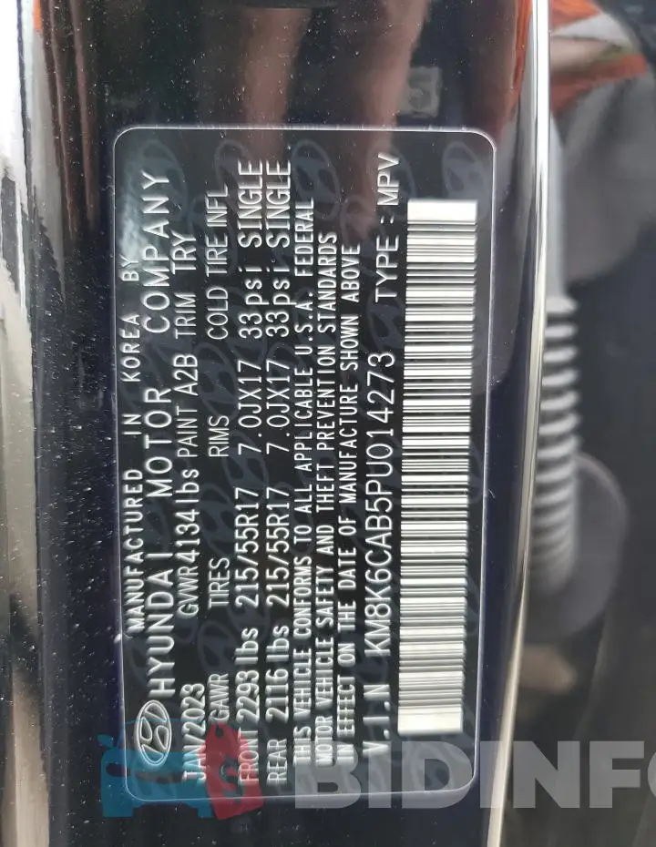 KM8K6CAB5PU014273 Photo# 13