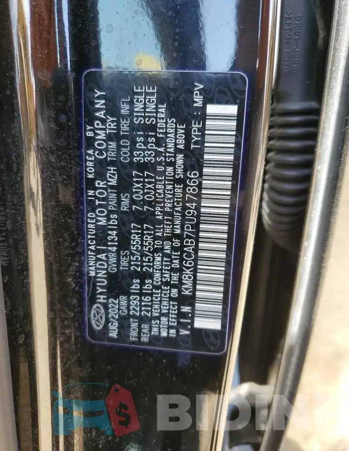 KM8K6CAB7PU947866 Photo# 12