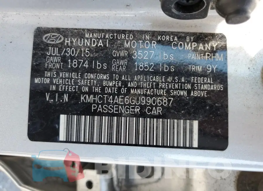 KMHCT4AE6GU990687 Photo# 12