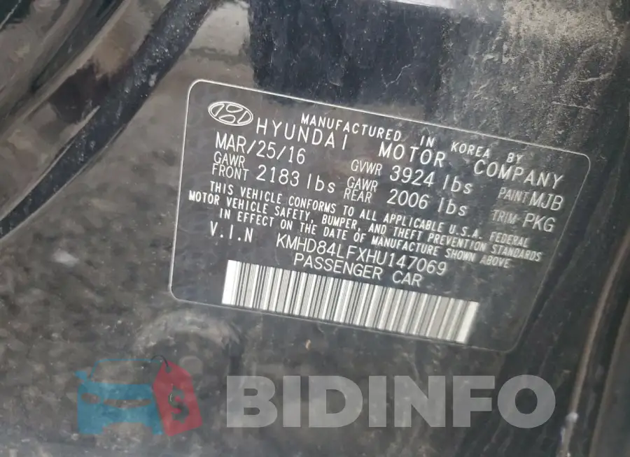 KMHD84LFXHU147069 Photo# 12